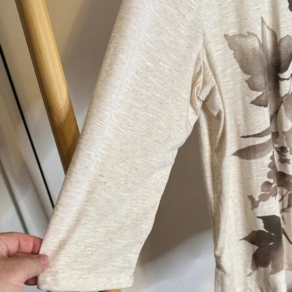 Alfred Dunner Cream Floral Long Sleeve Top‎ - Picture 4 of 13